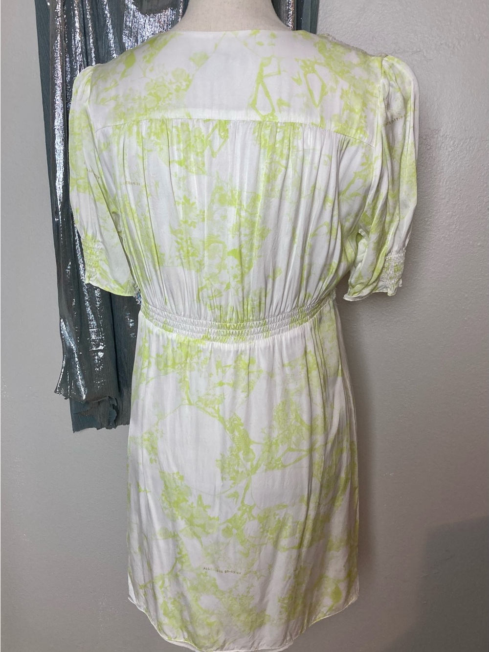 All Saints Demi Marama Dress Buttons V Neck Short Sleeve Whimsigoth Floral - Picture 6 of 12
